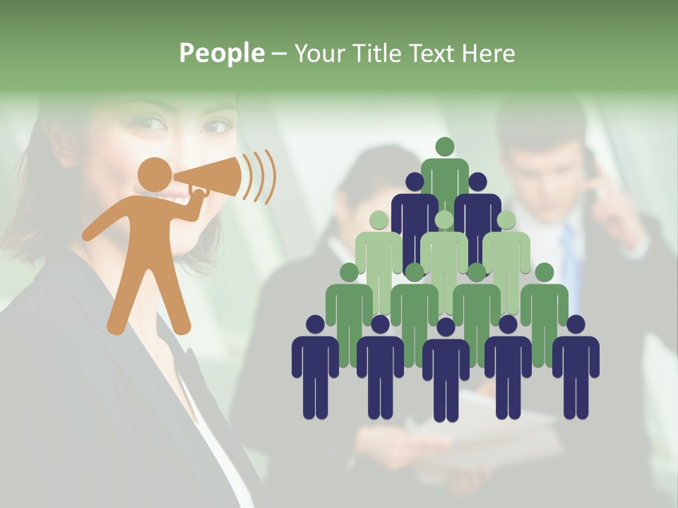 Face Of Pretty Professional With Charming Smile On The Background Of Colleagues PowerPoint Template