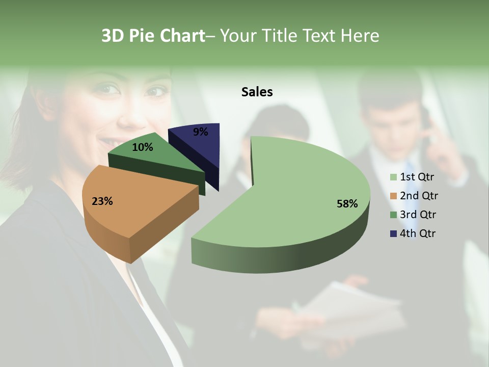 Face Of Pretty Professional With Charming Smile On The Background Of Colleagues PowerPoint Template