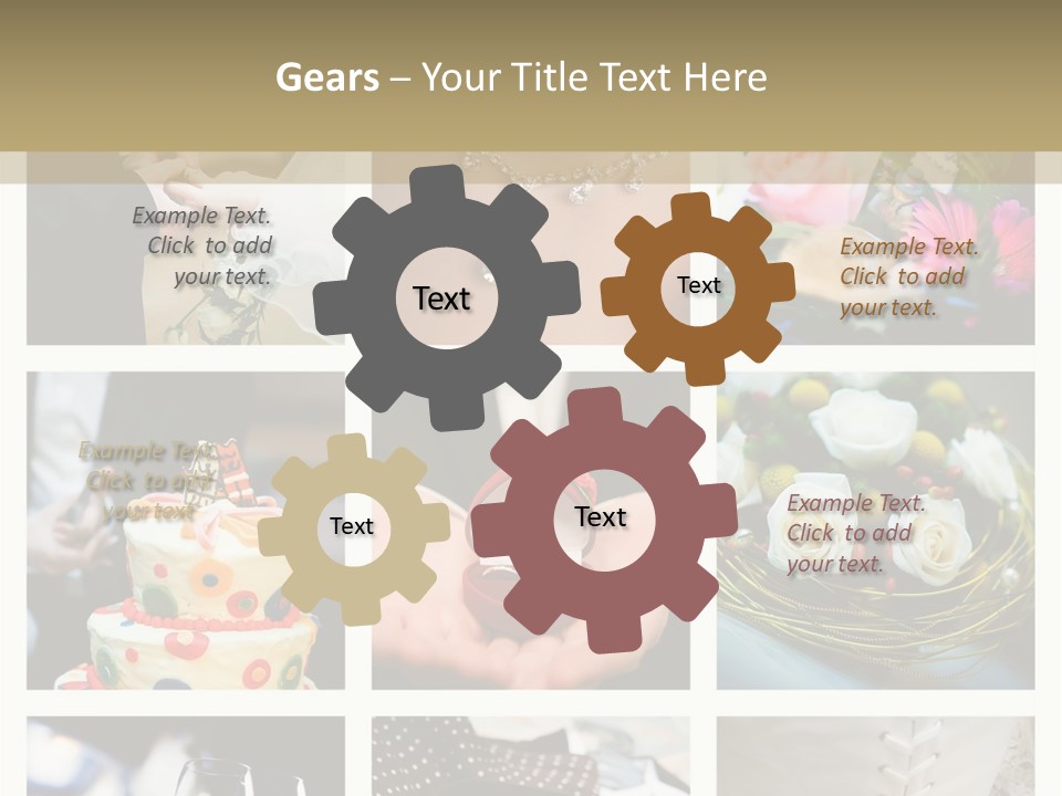 Collage Of Nine Wedding Photos PowerPoint Template