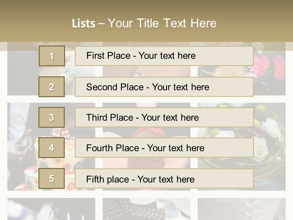 Collage Of Nine Wedding Photos PowerPoint Template