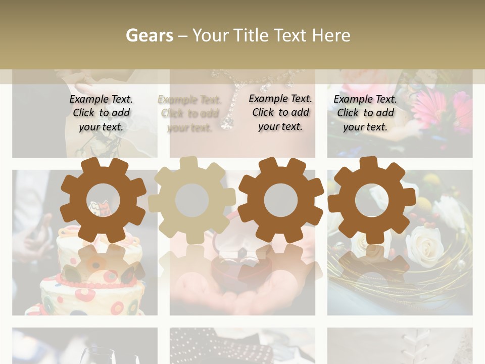 Collage Of Nine Wedding Photos PowerPoint Template