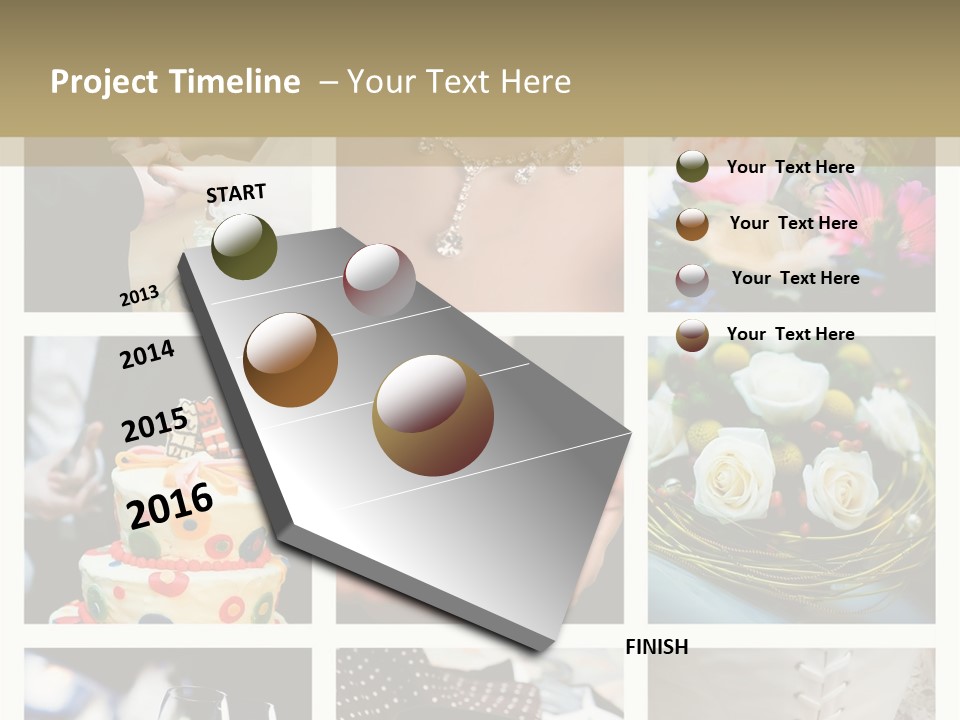 Collage Of Nine Wedding Photos PowerPoint Template