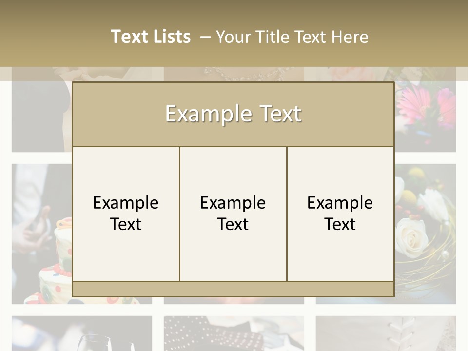 Collage Of Nine Wedding Photos PowerPoint Template