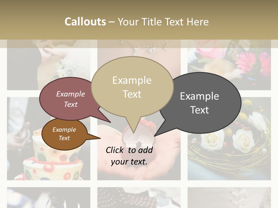Collage Of Nine Wedding Photos PowerPoint Template