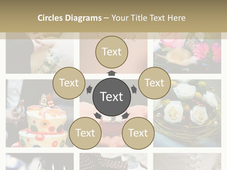 Collage Of Nine Wedding Photos PowerPoint Template