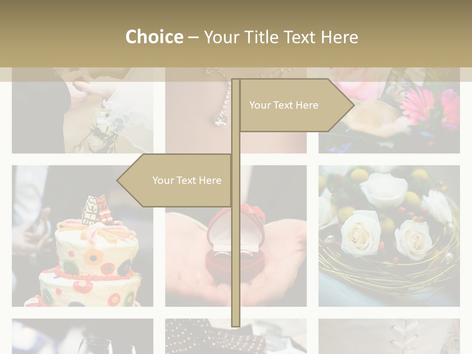 Collage Of Nine Wedding Photos PowerPoint Template