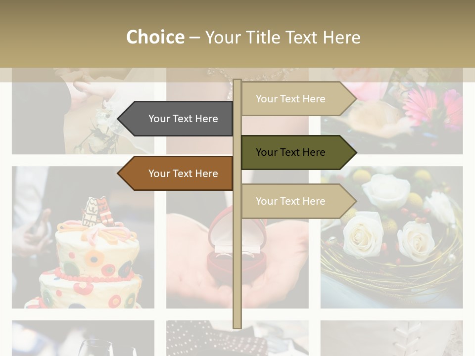 Collage Of Nine Wedding Photos PowerPoint Template