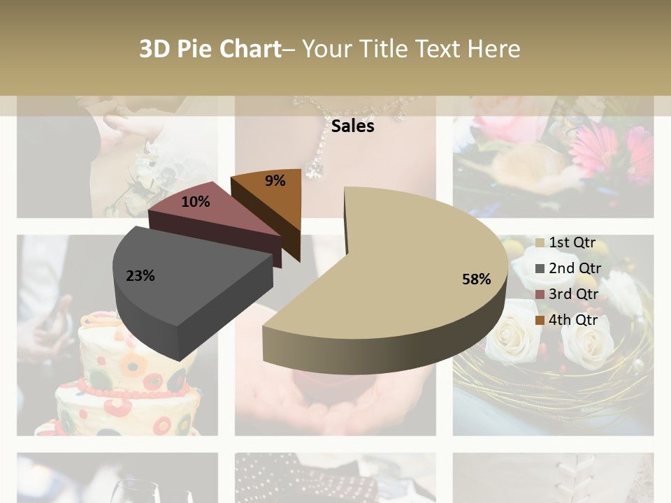 Collage Of Nine Wedding Photos PowerPoint Template