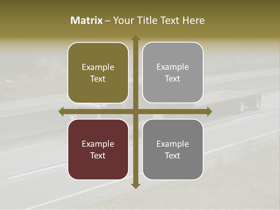 Flat Bed Semi Tractor Trailer Truck On The Highway PowerPoint Template