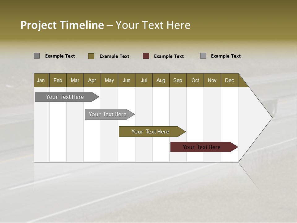 Flat Bed Semi Tractor Trailer Truck On The Highway PowerPoint Template