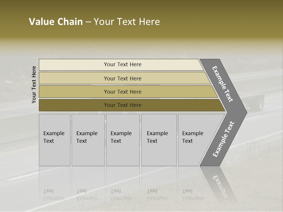 Flat Bed Semi Tractor Trailer Truck On The Highway PowerPoint Template