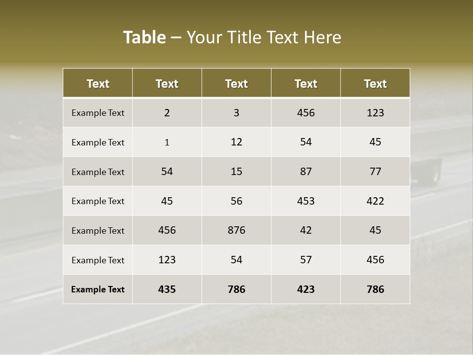 Flat Bed Semi Tractor Trailer Truck On The Highway PowerPoint Template
