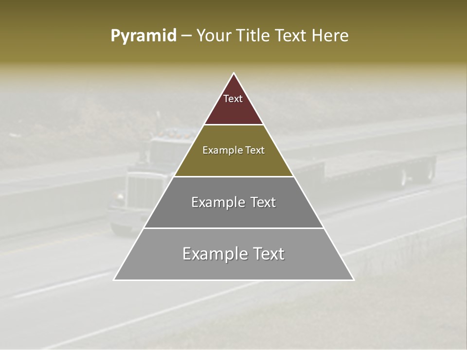 Flat Bed Semi Tractor Trailer Truck On The Highway PowerPoint Template