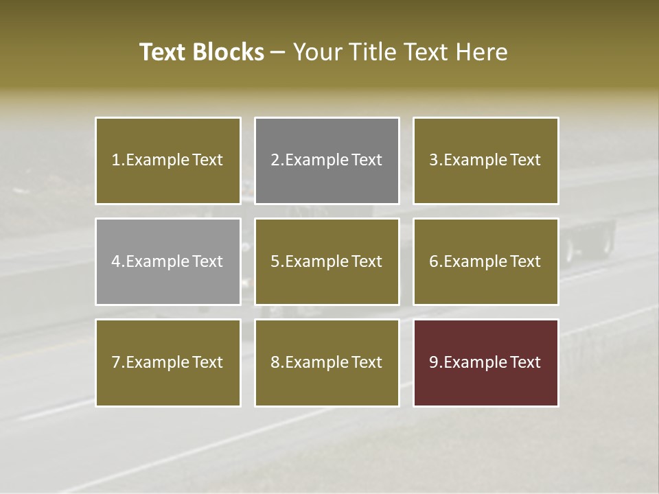 Flat Bed Semi Tractor Trailer Truck On The Highway PowerPoint Template