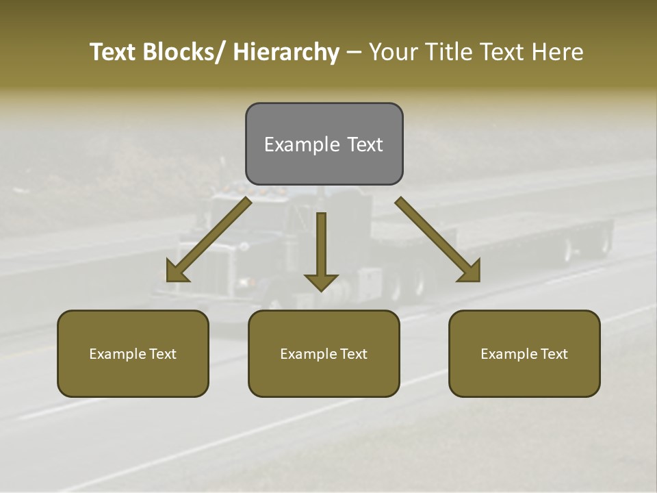 Flat Bed Semi Tractor Trailer Truck On The Highway PowerPoint Template