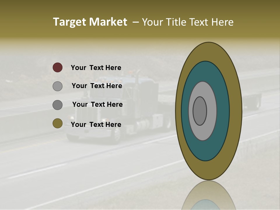 Flat Bed Semi Tractor Trailer Truck On The Highway PowerPoint Template