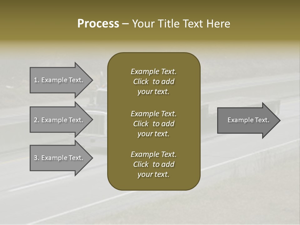 Flat Bed Semi Tractor Trailer Truck On The Highway PowerPoint Template