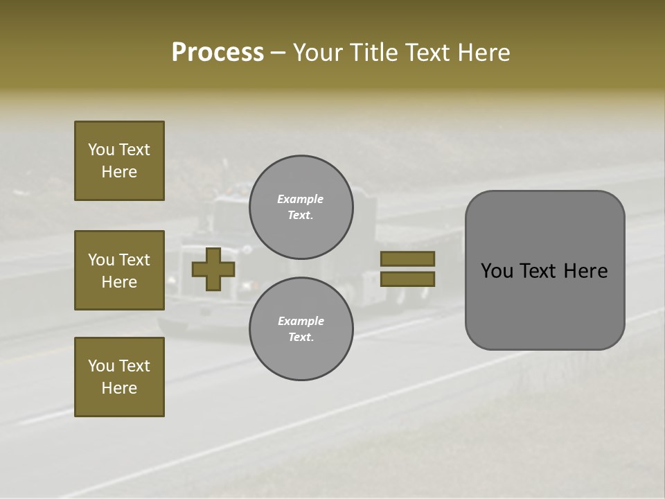Flat Bed Semi Tractor Trailer Truck On The Highway PowerPoint Template