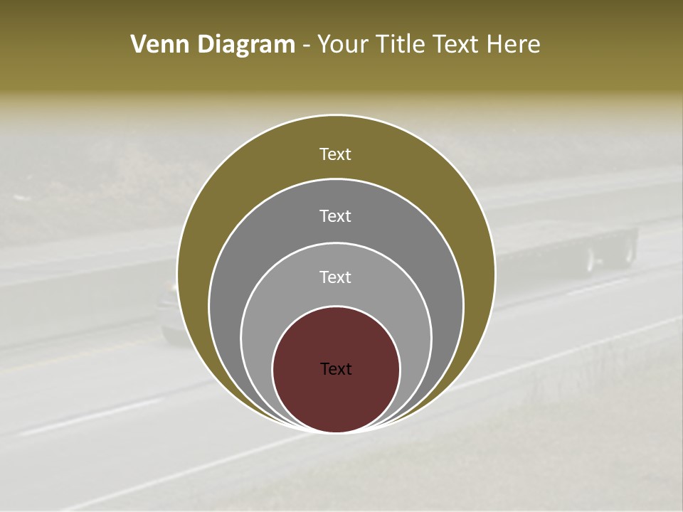 Flat Bed Semi Tractor Trailer Truck On The Highway PowerPoint Template