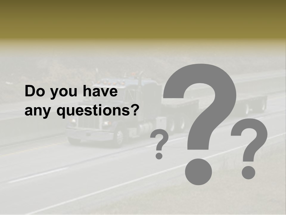 Flat Bed Semi Tractor Trailer Truck On The Highway PowerPoint Template