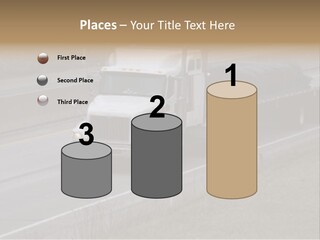 Semi Truck On The High Way With Space For Copy PowerPoint Template