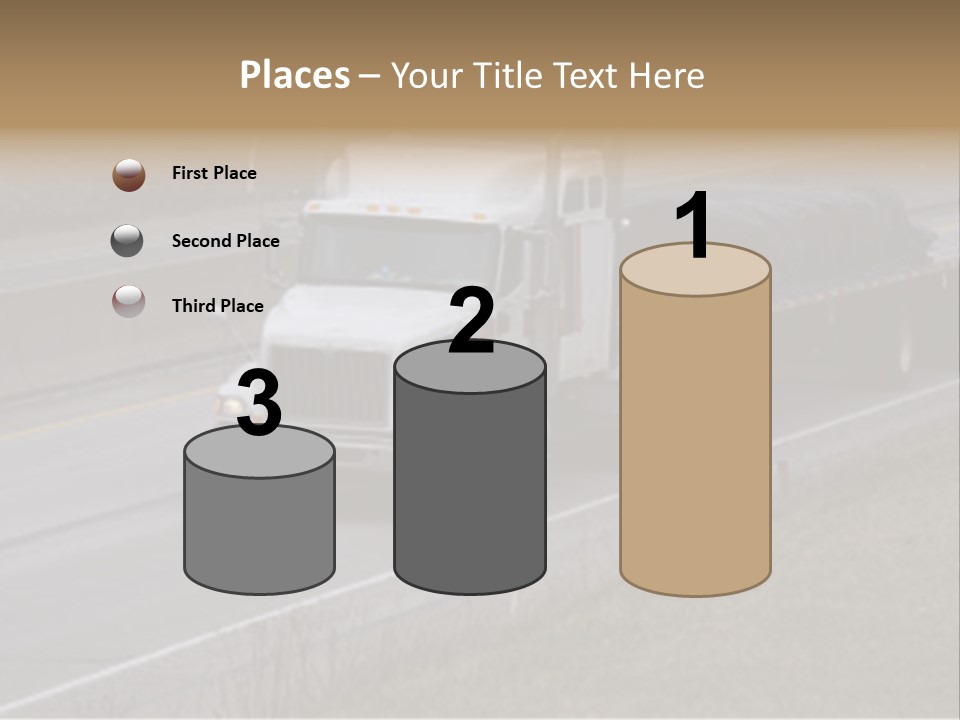 Semi Truck On The High Way With Space For Copy PowerPoint Template