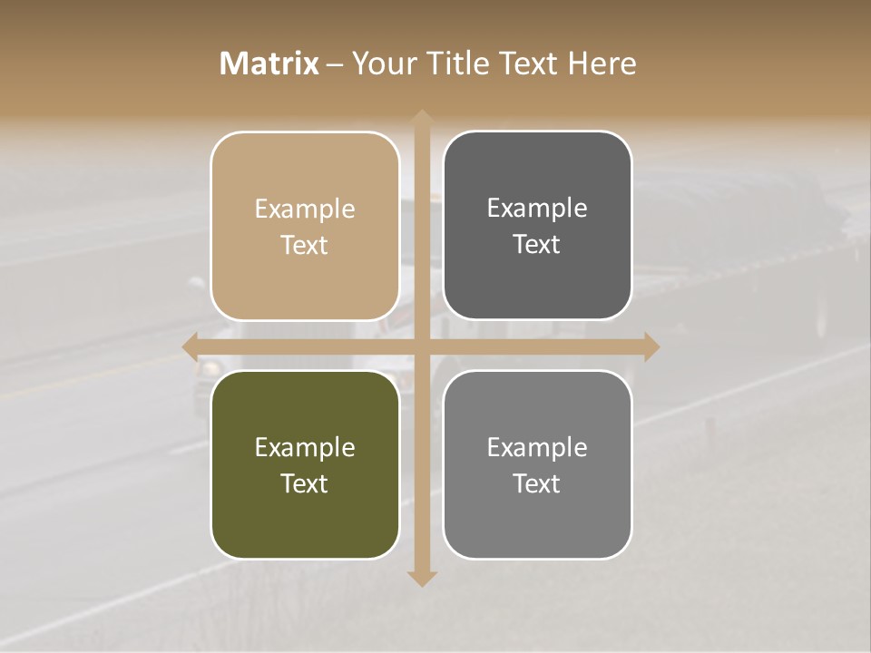 Semi Truck On The High Way With Space For Copy PowerPoint Template