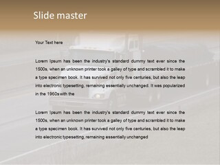 Semi Truck On The High Way With Space For Copy PowerPoint Template