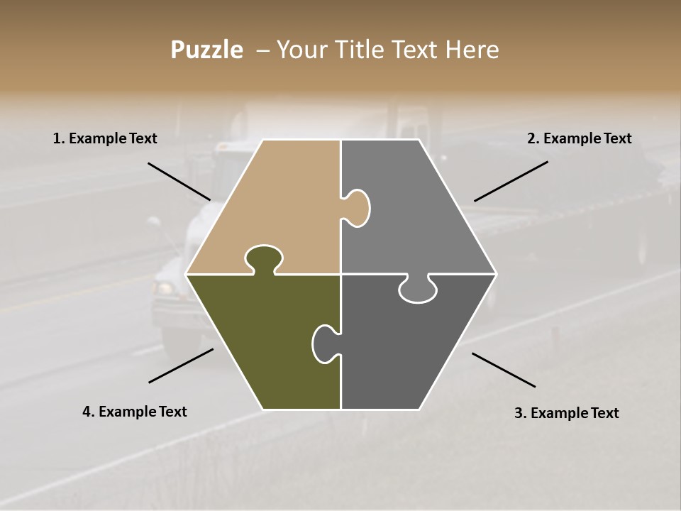 Semi Truck On The High Way With Space For Copy PowerPoint Template