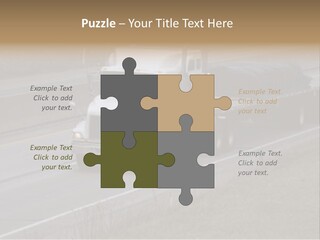 Semi Truck On The High Way With Space For Copy PowerPoint Template