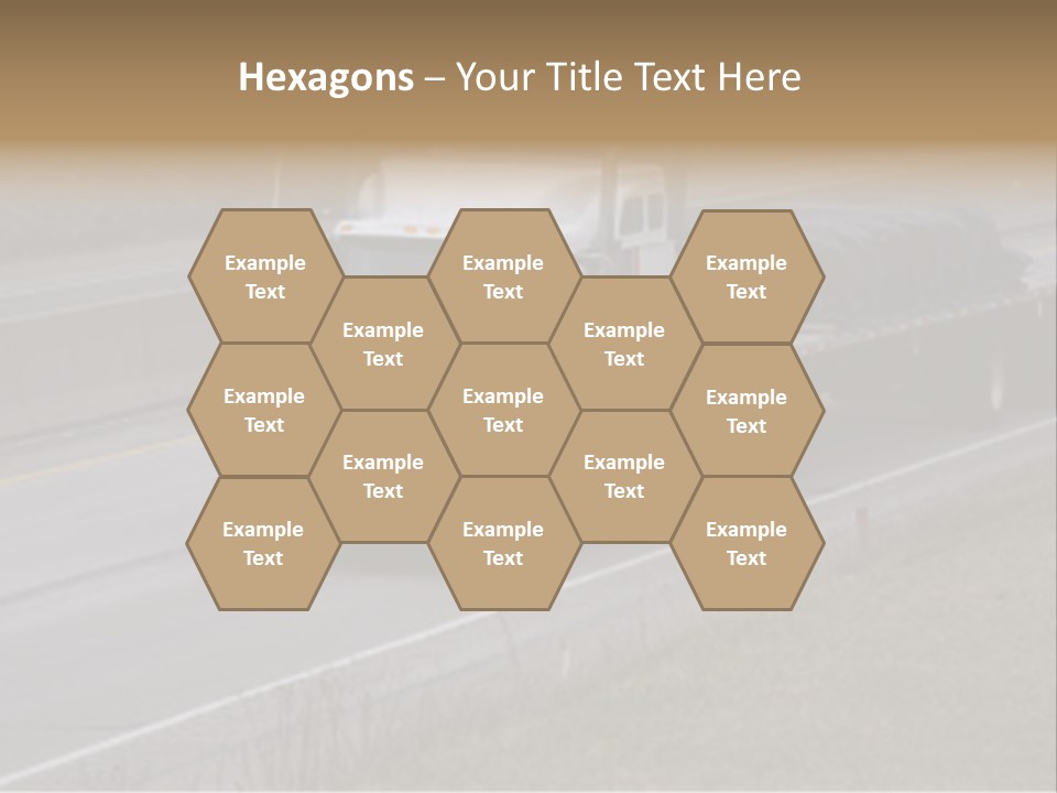 Semi Truck On The High Way With Space For Copy PowerPoint Template