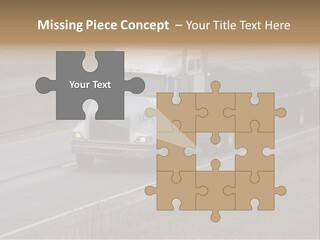 Semi Truck On The High Way With Space For Copy PowerPoint Template