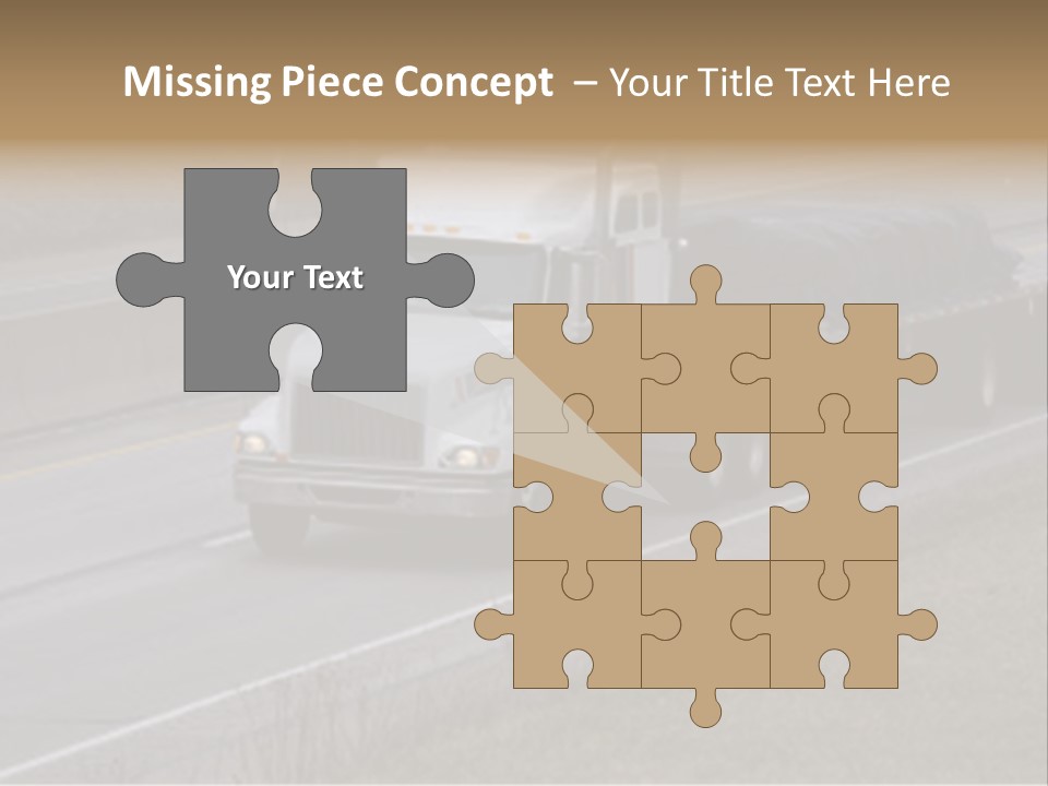 Semi Truck On The High Way With Space For Copy PowerPoint Template