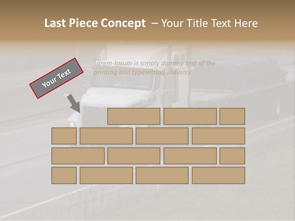 Semi Truck On The High Way With Space For Copy PowerPoint Template