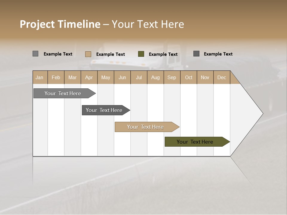 Semi Truck On The High Way With Space For Copy PowerPoint Template