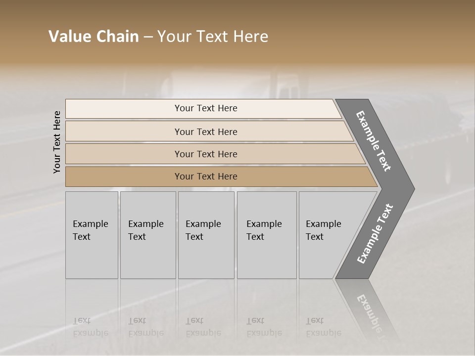 Semi Truck On The High Way With Space For Copy PowerPoint Template