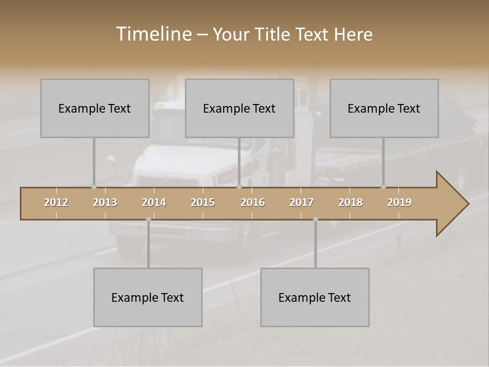 Semi Truck On The High Way With Space For Copy PowerPoint Template