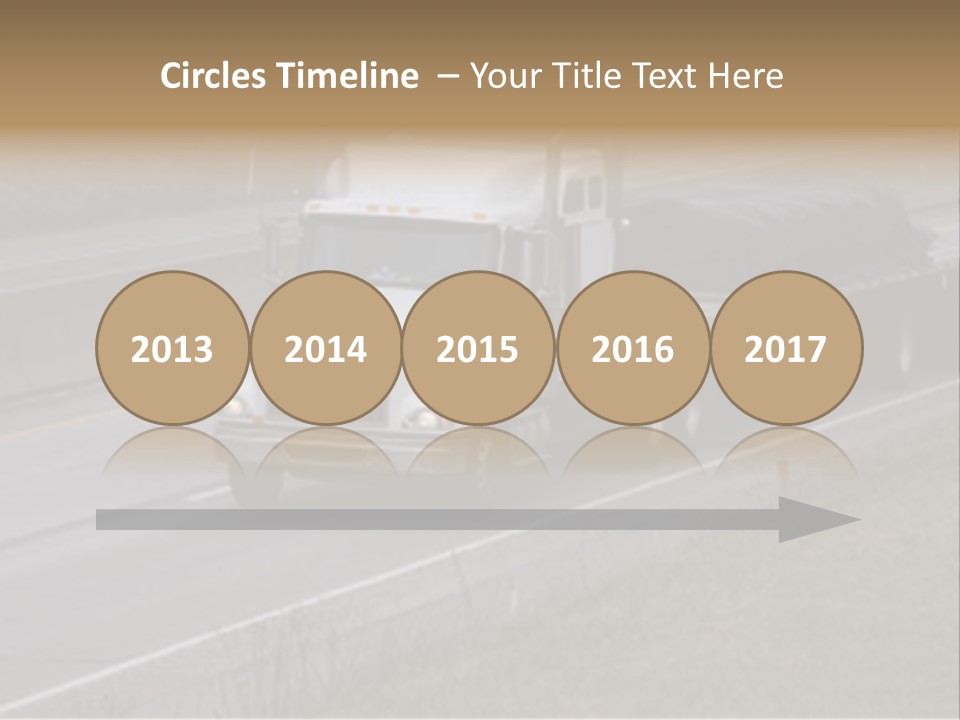 Semi Truck On The High Way With Space For Copy PowerPoint Template