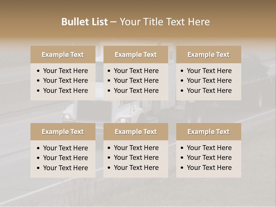 Semi Truck On The High Way With Space For Copy PowerPoint Template