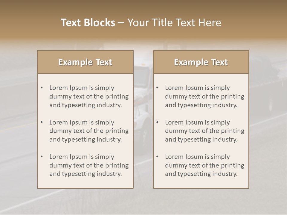 Semi Truck On The High Way With Space For Copy PowerPoint Template