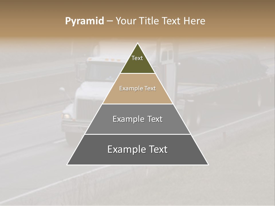Semi Truck On The High Way With Space For Copy PowerPoint Template