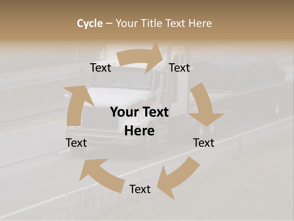 Semi Truck On The High Way With Space For Copy PowerPoint Template
