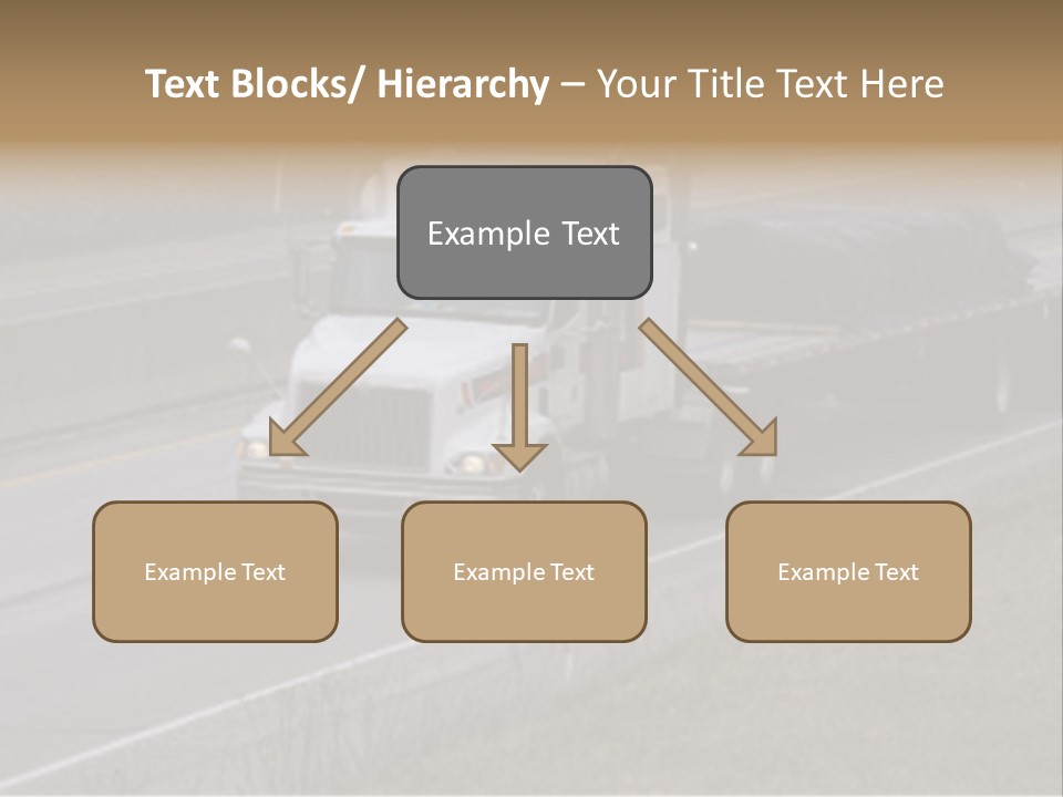 Semi Truck On The High Way With Space For Copy PowerPoint Template