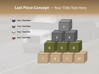 Semi Truck On The High Way With Space For Copy PowerPoint Template