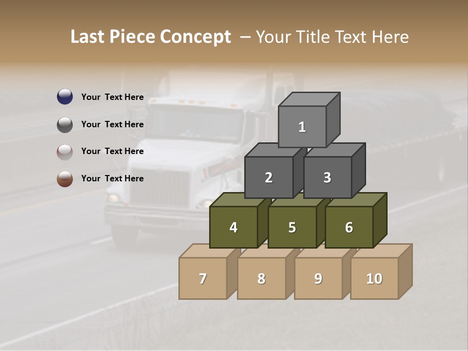 Semi Truck On The High Way With Space For Copy PowerPoint Template