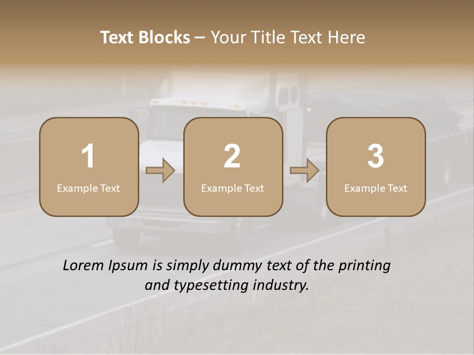 Semi Truck On The High Way With Space For Copy PowerPoint Template