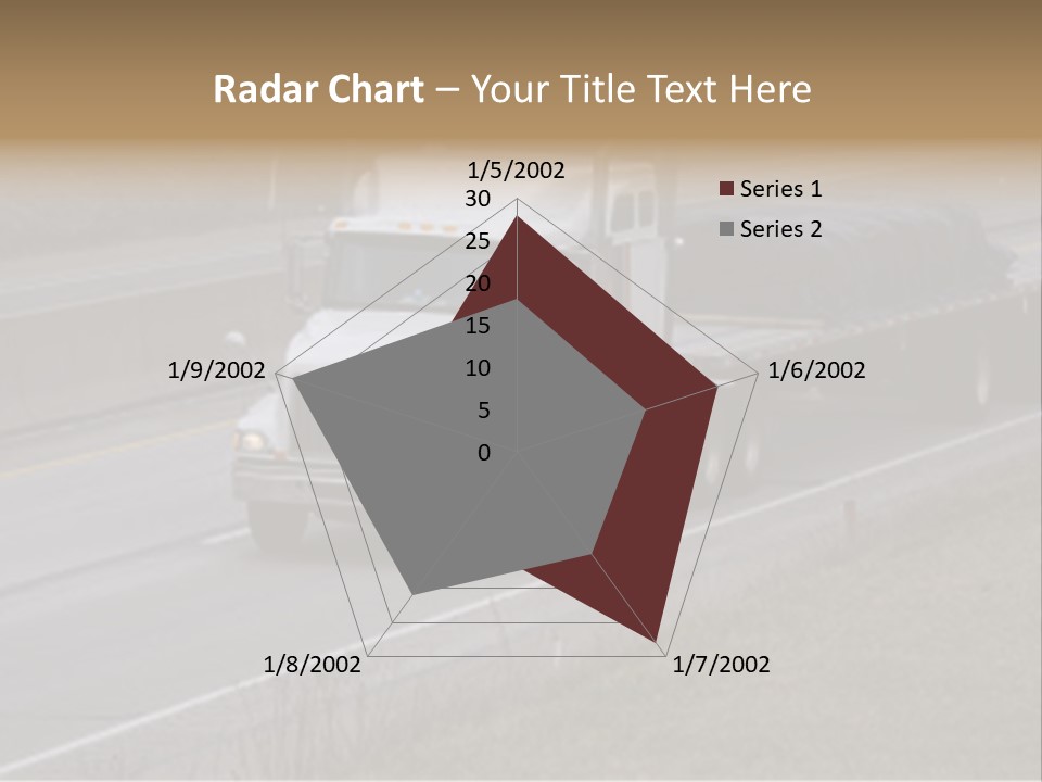 Semi Truck On The High Way With Space For Copy PowerPoint Template