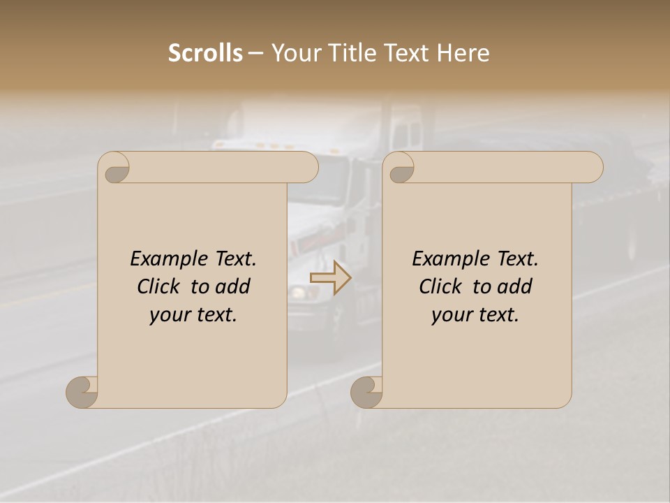 Semi Truck On The High Way With Space For Copy PowerPoint Template