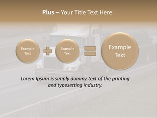 Semi Truck On The High Way With Space For Copy PowerPoint Template