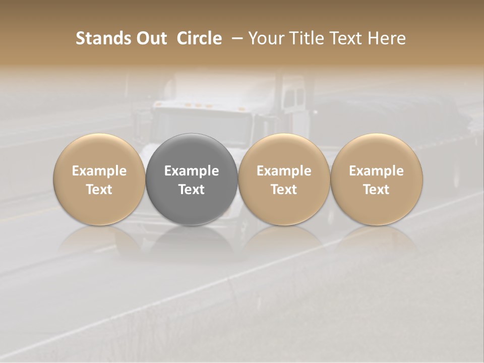 Semi Truck On The High Way With Space For Copy PowerPoint Template